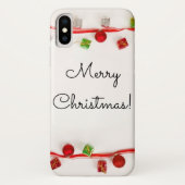 Frohe Weihnachten Rot und Grün Ornamente Case-Mate iPhone Hülle (Rückseite)