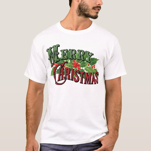 Frohe Weihnachten Rot und Grün T-Shirt (Vorderseite)