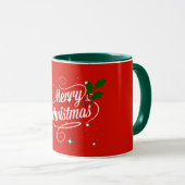 Frohe Weihnachten Rot und Grün, Tasse (VorderseiteRechts)