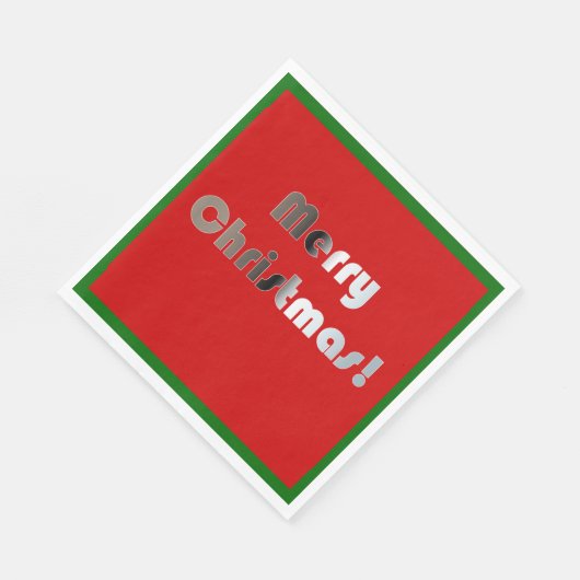 Frohe Weihnachten Rot und Grüne Napkins Serviette (Ecke)