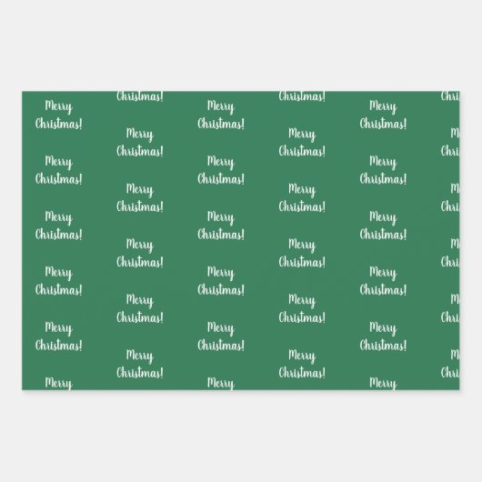 Frohe Weihnachten Rot und grüne Script Typografie Geschenkpapier Set (Vorderseite)