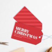 Frohe Weihnachten Rot und Weiß Custom Geschenkanhänger