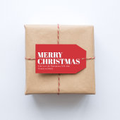 Frohe Weihnachten Rot und Weiß Custom Geschenkanhänger