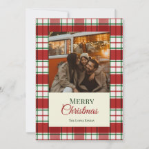 Frohe Weihnachten Rot und weiß kariert Tartan-Feie