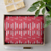 Frohe Weihnachten Rot und Weiß Name und Candy Cane Seidenpapier (Geschenk)