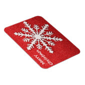 Frohe Weihnachten Rot und Weiß Schneeflocke Modern Magnet (Rechte Seite)
