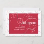 Frohe Weihnachten Rot und Weiß Script (Rückseite)
