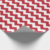 Frohe Weihnachten Rot und Weiß Zickzack Geschenkpapier (Ecke)
