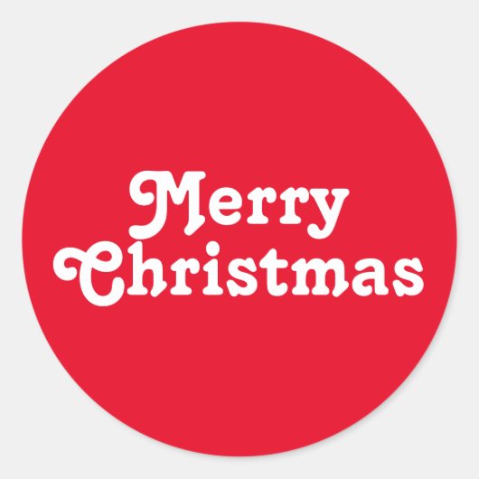 Frohe Weihnachten rot-weiß modern niedlich Runder Aufkleber (Vorderseite)