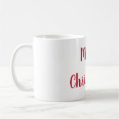 Frohe Weihnachten Rot & Weiß Script Typografie Kaffeetasse (Links)