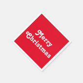 "Frohe Weihnachten" - rot weiß Serviette (Ecke)
