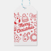 Frohe Weihnachten Rot-Weiß-Weihnachts-Geschenkanhä Geschenkanhänger (Rückseite)