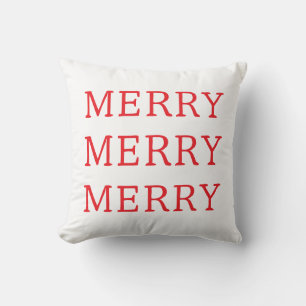 Frohe Weihnachten Rot & Weiß Wurf Kissen