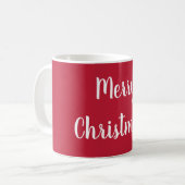 Frohe Weihnachten Rot & Weiße Typografie Festival Kaffeetasse (Vorderseite Links)