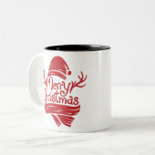 Frohe Weihnachten rot Zweifarbige Tasse (Vorderseite Links)