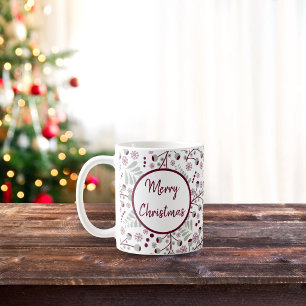 Frohe Weihnachten Rote Beeren Kaffeetasse