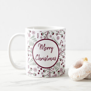 Frohe Weihnachten Rote Beeren Kaffeetasse