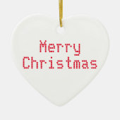 "Frohe Weihnachten" rote Buchstaben, weißer Hinter Keramik Ornament (Vorne)