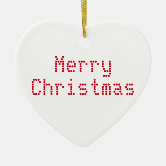 "Frohe Weihnachten" rote Buchstaben, weißer Hinter Keramik Ornament (Vorne)