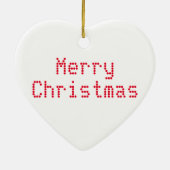 "Frohe Weihnachten" rote Buchstaben, weißer Hinter Keramik Ornament (Hinten)