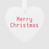 "Frohe Weihnachten" rote Buchstaben, weißer Hinter Ornament (Vorderseite)