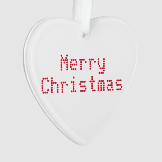 "Frohe Weihnachten" rote Buchstaben, weißer Hinter Ornament (Vorderseite)