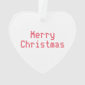 "Frohe Weihnachten" rote Buchstaben, weißer Hinter Ornament (Rückseite)