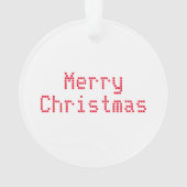 "Frohe Weihnachten" rote Buchstaben, weißer Hinter Ornament (Rückseite)