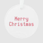 "Frohe Weihnachten" rote Buchstaben, weißer Hinter Ornament (Vorderseite)