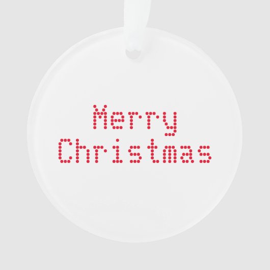 "Frohe Weihnachten" rote Buchstaben, weißer Hinter Ornament (Vorderseite)