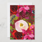 Frohe Weihnachten Rote Calligrafie Blumenurlaub (Rückseite)