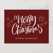 Frohe Weihnachten Rote Calligrafie Modernes Non-Fo (Vorderseite)