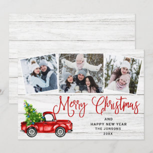 Frohe Weihnachten Rote Farm Truck 3 Foto