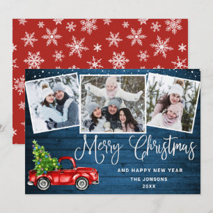Frohe Weihnachten Rote Farm Truck 3 Foto