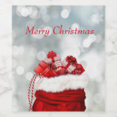 Frohe Weihnachten, Rote Gegenwart Weinetikett (Einzelnes Label)