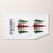 Frohe Weihnachten Rote Grüne Karierte Bäume Badhandtuch Set (Handtuch)