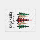 Frohe Weihnachten Rote Grüne Karierte Bäume Fleecedecke (Vorderseite (Horizontal))