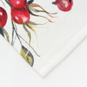 Frohe Weihnachten - rote Heilige Beeren Fleecedecke (Ecke)