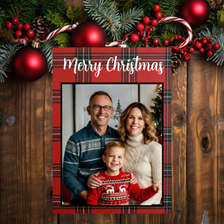 frohe Weihnachten rote karierte benutzerdefinierte