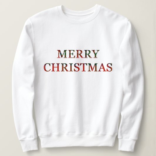Frohe Weihnachten Rote Karierte Briefe Sweatshirt (Design vorne)