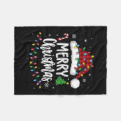 Frohe Weihnachten Rote Karierte Familie Lichter Xm Fleecedecke (Vorderseite (Horizontal))