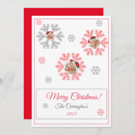 Frohe Weihnachten Rote Karierte Schneeflocken Foto