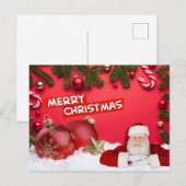 Frohe Weihnachten Rote Ornamente, Weihnachtsmann, (Vorne/Hinten)