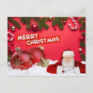 Frohe Weihnachten Rote Ornamente, Weihnachtsmann,
