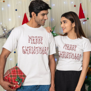 Frohe Weihnachten Rote Perlen & Sterne Unisex T-Shirt