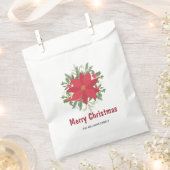 Frohe Weihnachten Rote Poinsettia Blumenweihe Geschenktütchen (Ausgeschnitten)