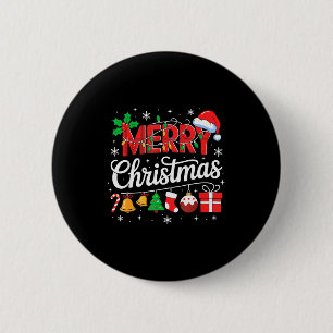 Frohe Weihnachten Rote Santa Hut Rentier Weihnacht Button