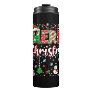 Frohe Weihnachten Rote Santa-Mütze Rentier Santa M Thermosbecher
