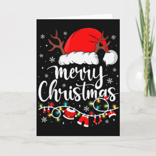 Frohe Weihnachten Rote Santa-Mütze Rentier Weihnac Karte