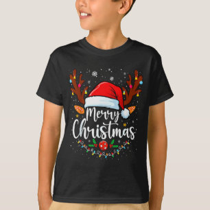Frohe Weihnachten Rote Santa-Mütze Rentier Weihnac T-Shirt